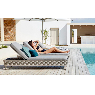 Meble ogrodowe Basen Sun Lina Woven Leżak Krzesło Khaki do ogrodu Patio Pool