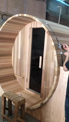 Red Cedar Sauna Sauna Zewnętrzna Sauna Zewnętrzna Sucha Parowa Okrągła Sauna Zewnętrzna