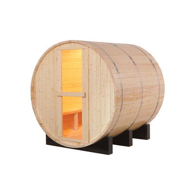 Family Ues Okrągła beczka Sauna Hemlock Drewniana zewnętrzna beczka Sauna
