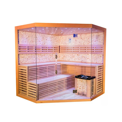 Parowa sucha zewnętrzna tradycyjna sauna Komputerowy panel sterowania z litego drewna Nowoczesna sauna cykuty