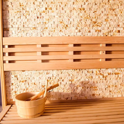 Parowa sucha zewnętrzna tradycyjna sauna Komputerowy panel sterowania z litego drewna Nowoczesna sauna cykuty