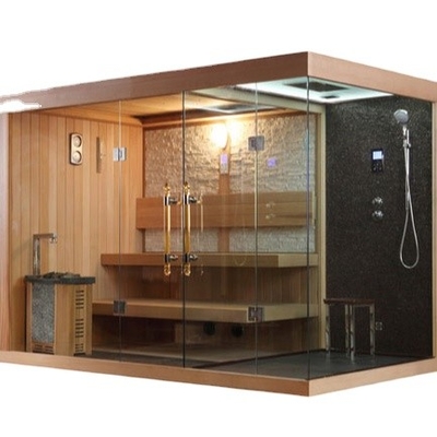 Tradycyjna drewniana łazienka z sauną i łaźnią parową Red Dry Cedar Sauna Room