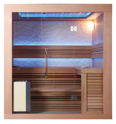 Tradycyjna drewniana łazienka z sauną i łaźnią parową Red Dry Cedar Sauna Room