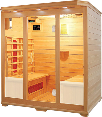 Tradycyjna drewniana łazienka z sauną i łaźnią parową Red Dry Cedar Sauna Room