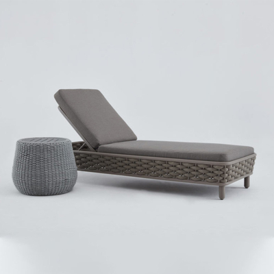 Meble ogrodowe Basen Sun Lina Woven Leżak Krzesło Khaki do ogrodu Patio Pool