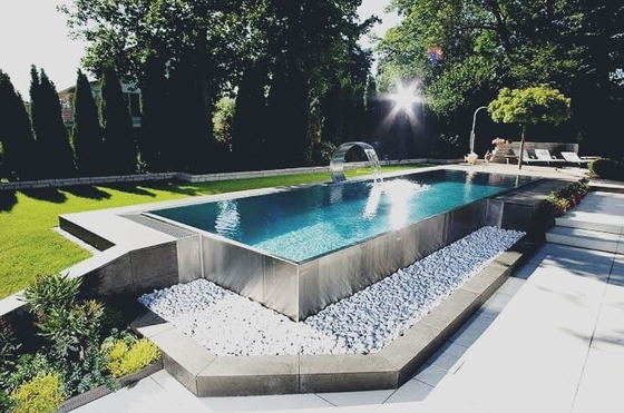 Zewnętrzna konstrukcja ze stali nierdzewnej Basen Villa Lux Relax niestandardowy basen naziemny