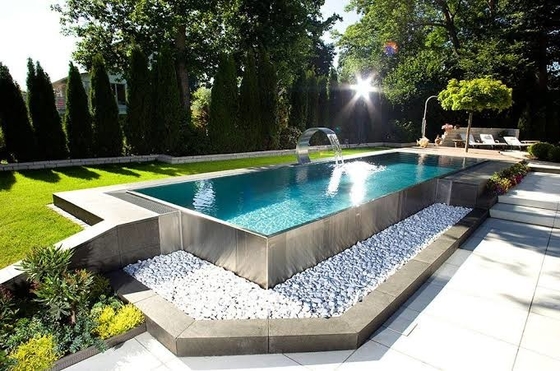 Zewnętrzna konstrukcja ze stali nierdzewnej Basen Villa Lux Relax niestandardowy basen naziemny