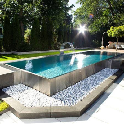 Zewnętrzna konstrukcja ze stali nierdzewnej Basen Villa Lux Relax niestandardowy basen naziemny