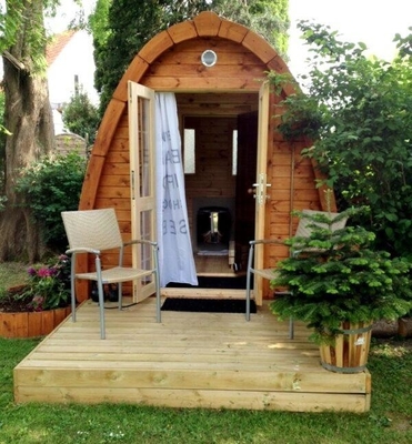Red Cedr Drewniana Altana Sauna Zewnętrzna Sauna Na Podczerwień Dom