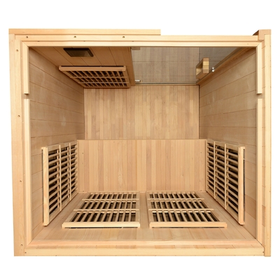 Sauna wewnętrzna na daleką podczerwień Pokój 2-4 osób Kanadyjski Hemlock Drewniany 9KW