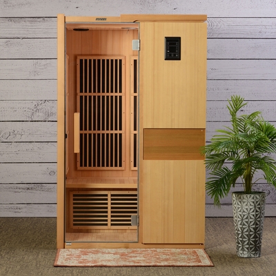 Sauna wewnętrzna na daleką podczerwień Pokój 2-4 osób Kanadyjski Hemlock Drewniany 9KW