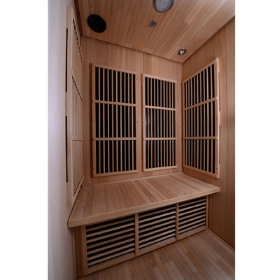 Sauna wewnętrzna na daleką podczerwień Pokój 2-4 osób Kanadyjski Hemlock Drewniany 9KW