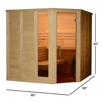 8kw tradycyjna sauna parowa kryty solidny Nordic Spruce SS zawiasy
