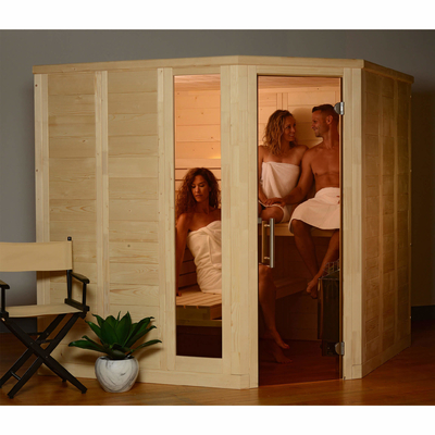 8kw tradycyjna sauna parowa kryty solidny Nordic Spruce SS zawiasy