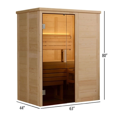 2-osobowa drewniana sauna wewnętrzna Solid Nordic Spruce Steam 6kw