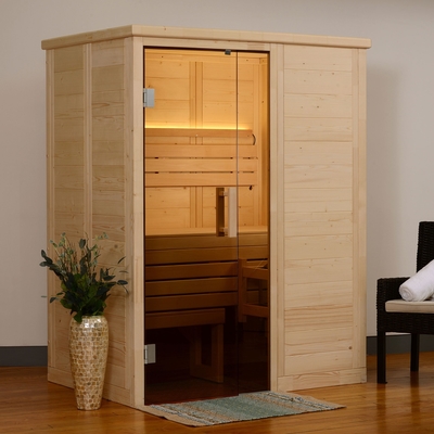 2-osobowa drewniana sauna wewnętrzna Solid Nordic Spruce Steam 6kw
